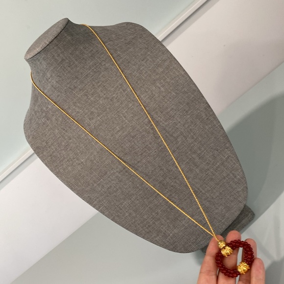 Vintage ‘Gold & Carnelian’ Costume Museum Necklace - Picture 3 of 5